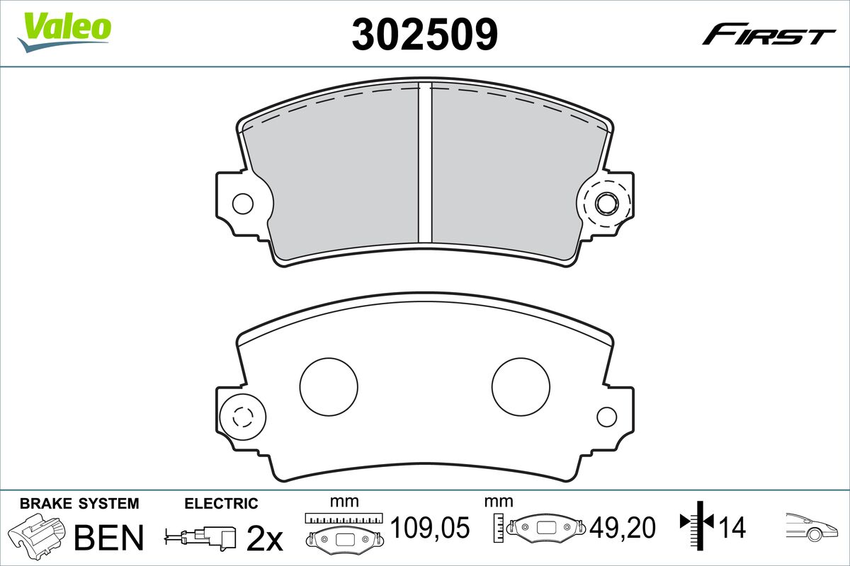 VALEO Fékbetét, mind 302509_VALEO